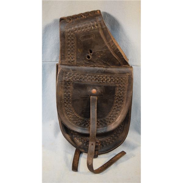 Frank Meanea (Cheyenne, WY) saddle pockets, 9"t x 7"w, tooled, pocket stamped, very nice
