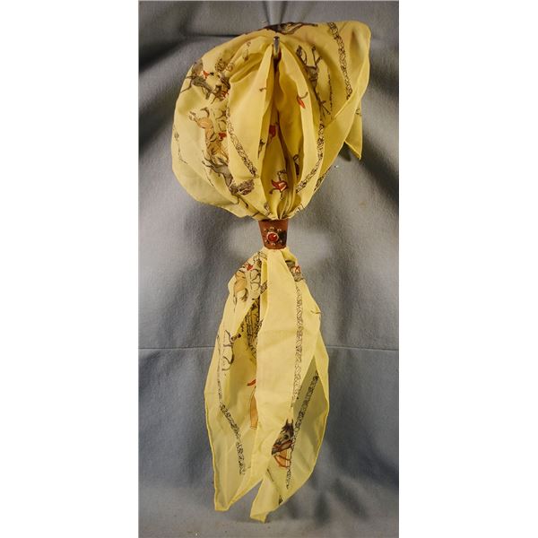 Vintage cowboy neckerchief w/fancy studded scarf slide, excellent condition