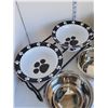Image 2 : Dog Stands + Bowls - See All Pictures for Condition