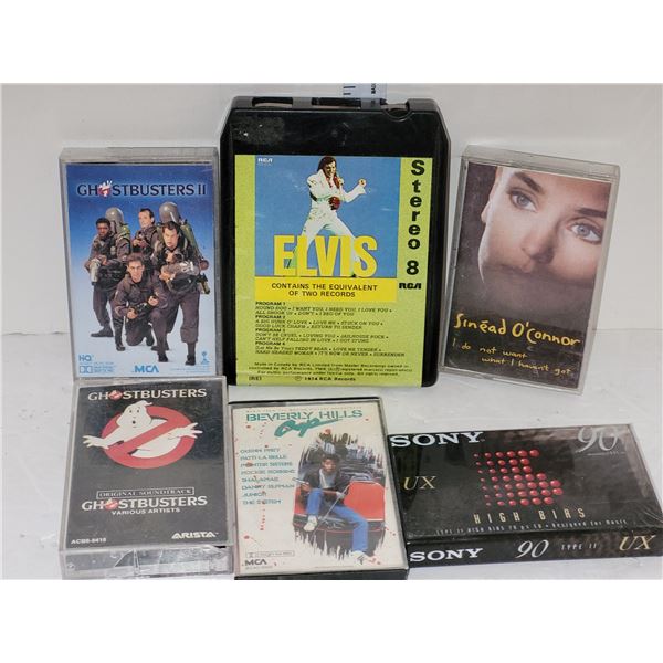 Lot of 4 Cassette Tapes + Elvis 8 Track - Various Genres