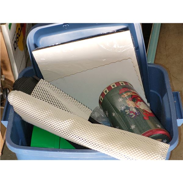 Blue Tote with Contents - Tins, Shelf Liner, Cake Boards