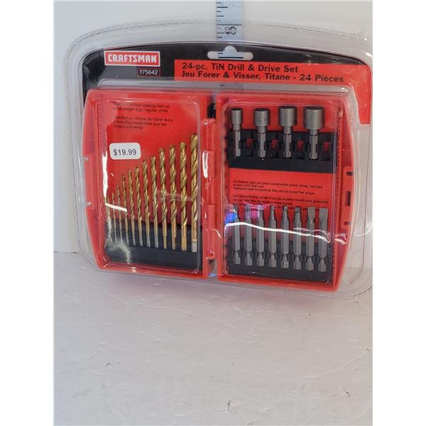New Craftman 24 pc tin Drill & Drive Set