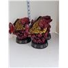 Image 1 : Lot of 3 Large Feng Shui Fish Decor - Heavy and 1 is chipped, both pieces are there and can be easil