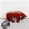 Image 3 : LEGO Horse, Movable Legs with Black Eyes and Bridle, Long White Blaze Pattern
