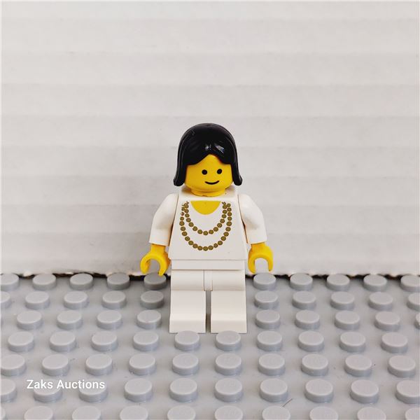 LEGO Necklace Gold - White Legs, Brown Female Hair