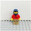 Image 1 : LEGO Mountain Bike Cyclist - Male, Red Tracksuit, Dark Tan Legs with Pockets, Dark Blue Dirt Bike He