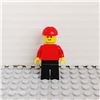 Image 1 : LEGO Plain Red Torso with Red Arms, Black Legs, Red Construction Helmet