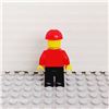 Image 2 : LEGO Plain Red Torso with Red Arms, Black Legs, Red Construction Helmet