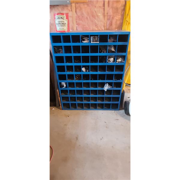 34" X 42" X 12" BOLT BIN PLUS CONTENT OF BOLT BIN