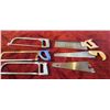 Image 1 : THREE HACK SAWS, TWO CARPENTERS SAWS AND ONE SAW BLADE
