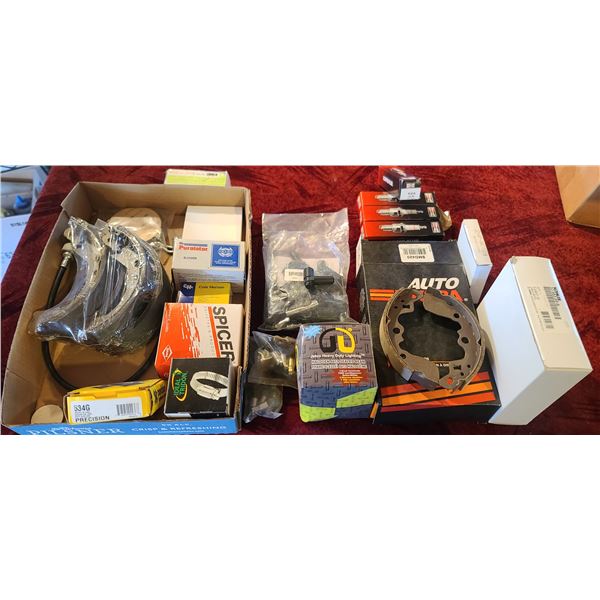 AUTOMOTIVE PARTS, BRAKE SHOES, SPARK PLUGS AND U-JOINTS