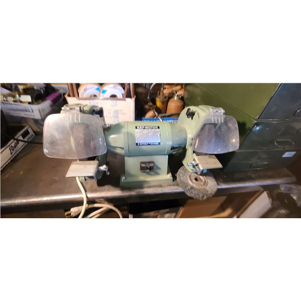 BENCH GRINDER COMES WITH ADDITIONAL WHEELS AND STAR WHEEL DRESSER - BUYER MUST F=REMOVE