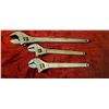 Image 1 : THREE ADJUSTABLE WRENCHES- 24" 16" AND 15"