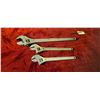 Image 7 : THREE ADJUSTABLE WRENCHES- 24" 16" AND 15"