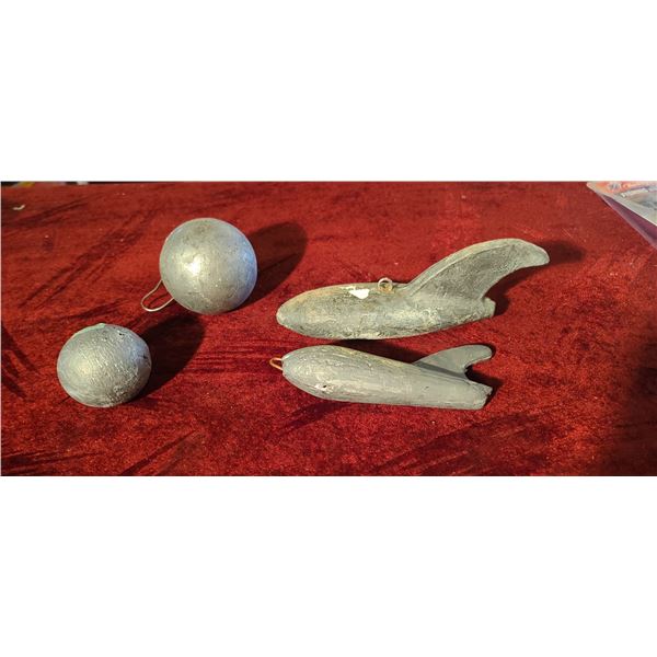 FOUR VARIOUS CANNON BALLS