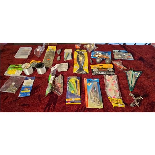 FISHING LURES, WEIGHTS, FLASHERS, AND LINE