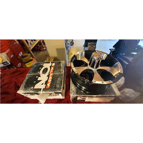 TWO CUSTOM ALLOY RIMS 5 BOLT 14" X 6"