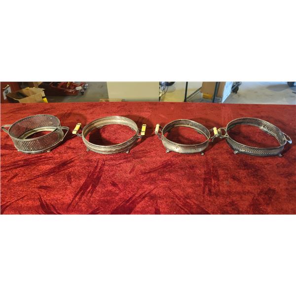 SILVER PLATED DISH HOLDERS