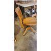 Image 12 : OAK BAR STOOL AND OAK OFFICE CHAIR