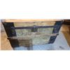 Image 3 : WOOD AND METAL STRAPPED STEAMER TRUNK 32 X18 21" COMES WITH X-MAS TREE LIGHTS