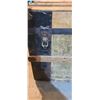 Image 4 : WOOD AND METAL STRAPPED STEAMER TRUNK 32 X18 21" COMES WITH X-MAS TREE LIGHTS