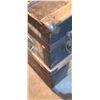 Image 6 : WOOD AND METAL STRAPPED STEAMER TRUNK 32 X18 21" COMES WITH X-MAS TREE LIGHTS