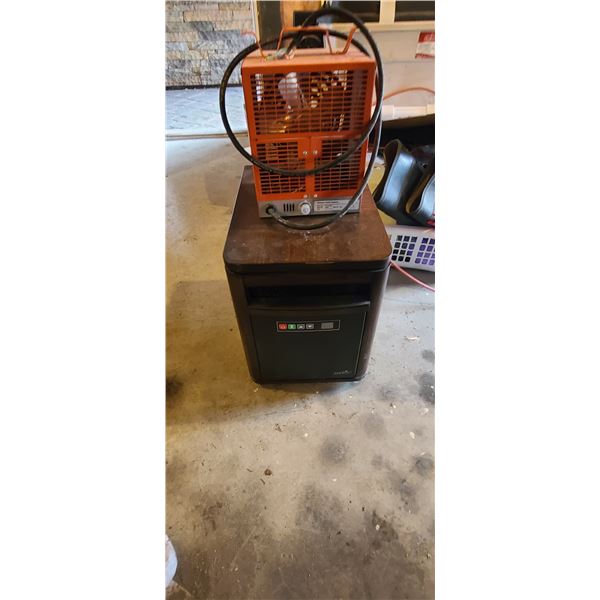 TWO SPACE HEATERS: ONE INDOOR WITH REMOTE AND ONE CONSTRUCTION WITHOUT PLUG