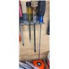 Image 22 : TWO TRACKS OF NUT DRIVERS, SCREW DRIVERS WITH MISC WALL ITEMS