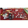 Image 1 : FLAT OF MISC HOOK BARS, BITS, SMALL CLAMPS, STRAP WRENCHES