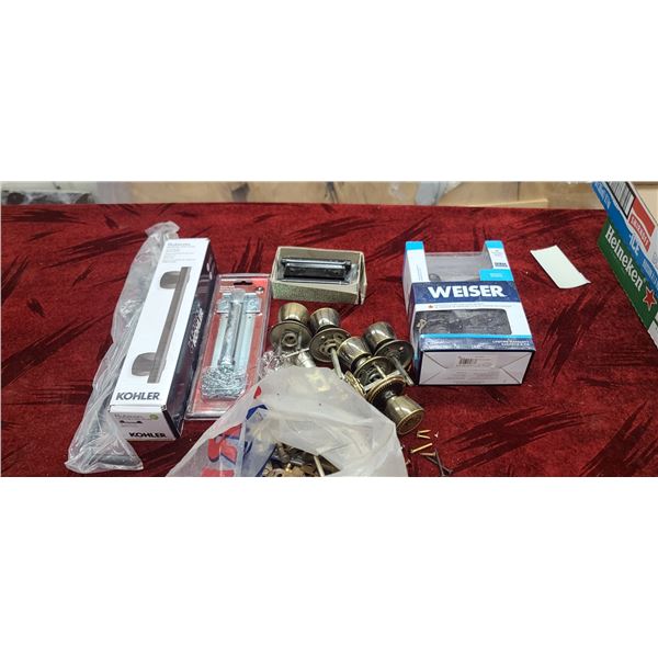 WEISER DOOR LOCK/HANDLE, KOHLER HANDLE AND OUTSIDE DOOR HARDWARE