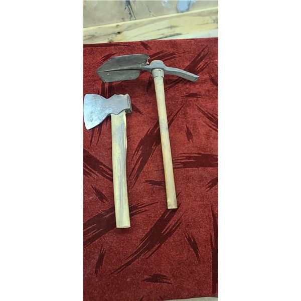 PROSPECTING SHOVEL PICK AND TANKERS HATCHET