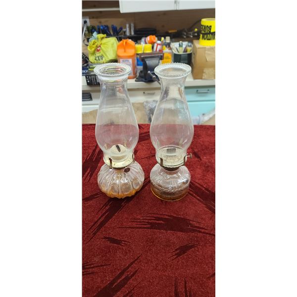 TWO GLASS COAL LANTERNS