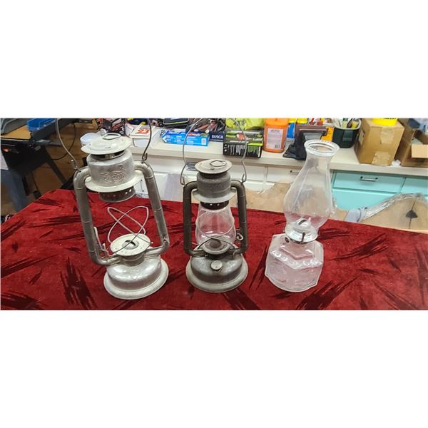 TWO BEACON COAL OIL LAMPS