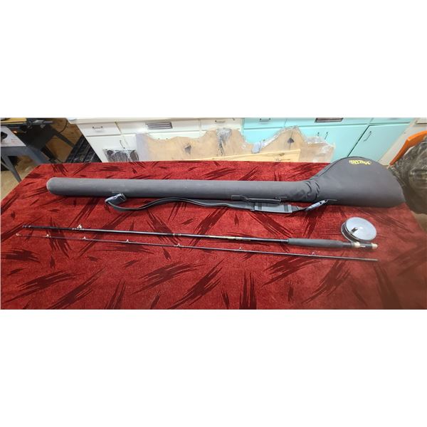 HARDY FLY REEL COMES WITH MITCHELL TWO PIECE ROD AND CASE