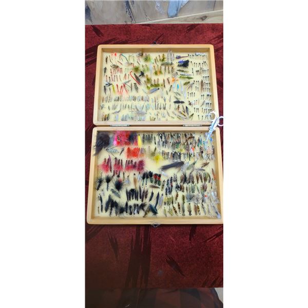 LARGE COLLECTION OF FLIES IN CASE