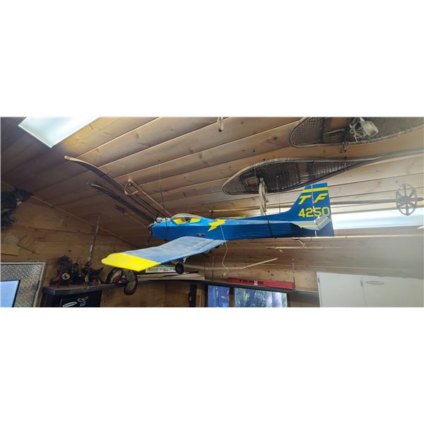 BLUE R.C. AIRPLANE APPROX 44" X 44"  NO REMOTE OR STARTER