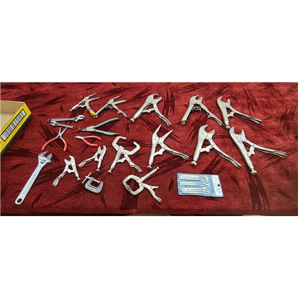 LARGE SELECTION OF VISE GRIPS AND PLIERS