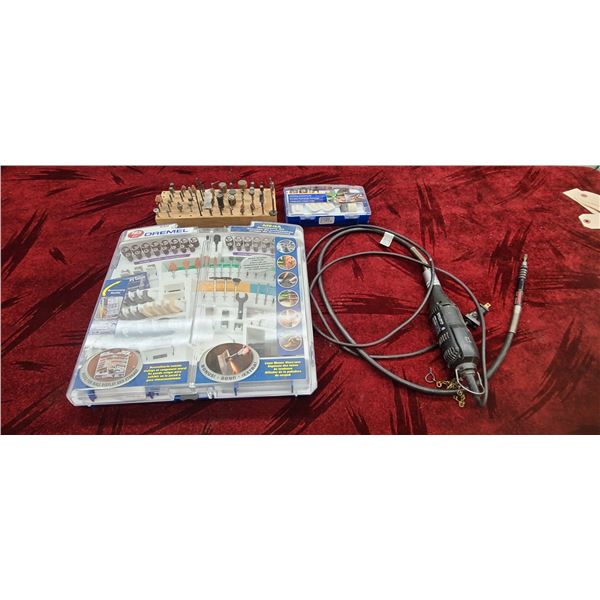 DREMEL MODEL 395 AND LARGE ASSORTMENT OF BITS