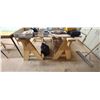 Image 7 : TWO SAW HORSES, DRAFTING BENCH, AND CHAIR