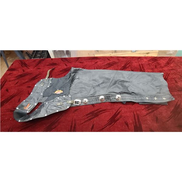 RIDING CHAPS GENUINE LEATHER HARLEY DAVIDSON SIZE MED