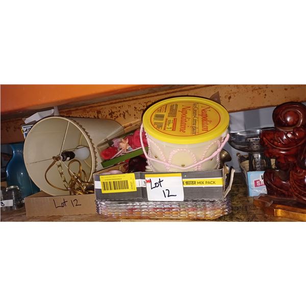 FLOOD LIGHTS. POT WARMER, HANGING LAMP, FAUX FLOWERS