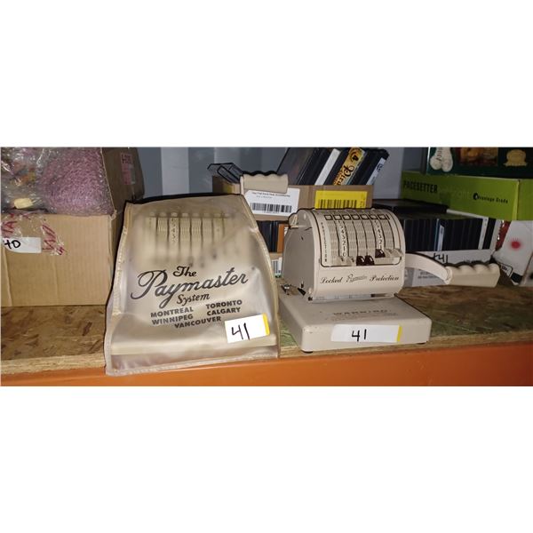2 PAYMASTER VINTAGE CHEQUE PRINTER