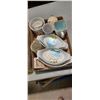 Image 2 : SOLAR LIGHTS, LASAGNA DISHES AND BOX OF DISHWARE