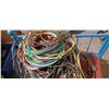 Image 2 : BLUE HALL BENCH C/W LARGE QTY OF STEREO CABLES PROFFESIONAL GRADE