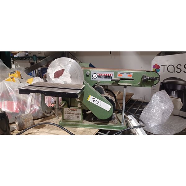 CENTRAL MACHINERY 4"X 36" BELT AND 6" DISC SANDER