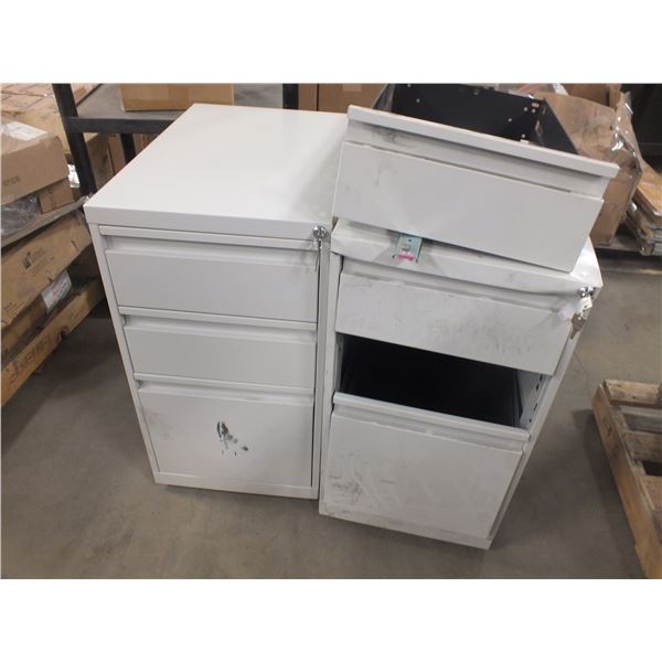 2 Small Metal Filing Cabinets 2/ Keys