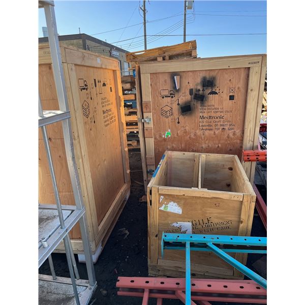 4 wooden shipping crates