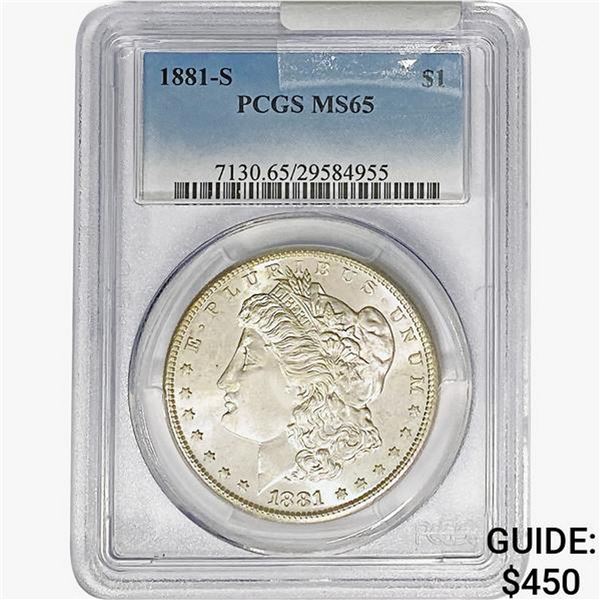 1881-S Morgan Silver Dollar PCGS MS65