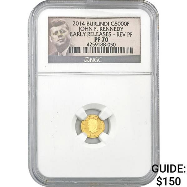 2014 Burundi G5000F Kennedy Gold NGC PF70