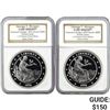 Image 1 : [2] 2008 $100 Union 1.5oz Silver NGC Gem Pro